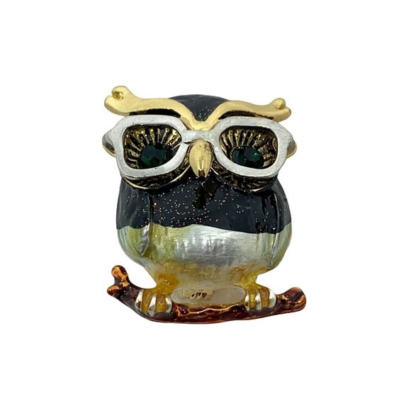 Owl with Glasses Brooch - Picture 1 of 2
